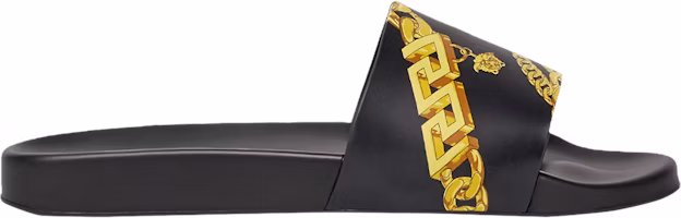 (Women) Versace Slide 'La Greca Chain Print - Black' 1004191-1A02745-5B000 (Women) Versace Slide 'La Greca Chain Print - Black' 1004191-1A02745-5B000
