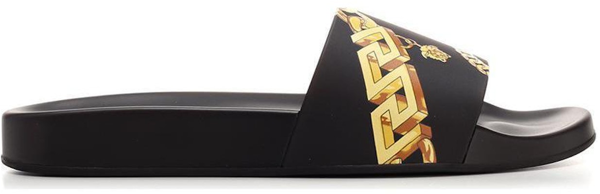 (W) 范思哲拖鞋 'La Greca链条印花 - 黑色' 1004191-1A02745-5B000 Order (W) 范思哲拖鞋 'La Greca链条印花 - 黑色' 1004191-1A02745-5B000