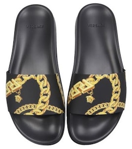 (W) 范思哲拖鞋 'La Greca链条印花 - 黑色' 1004191-1A02745-5B000 Lookbook (W) 范思哲拖鞋 'La Greca链条印花 - 黑色' 1004191-1A02745-5B000