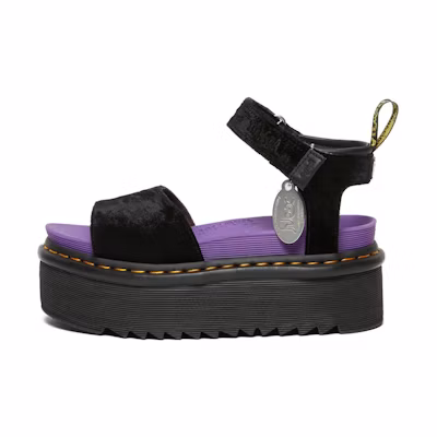 (W) X-Girl Dr. Martens Strap Platform Sandal 'Black Velvet'