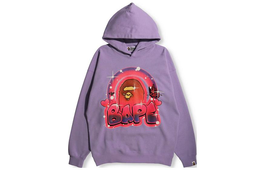 (Women) A BATHING APE BAPE  Contrast Ape Head Butterfly Print Sweatshirt. 0ZXSWW214501H