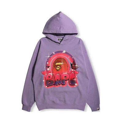 (Women) A BATHING APE BAPE Contrast Ape Head Butterfly Print Sweatshirt. 0ZXSWW214501H