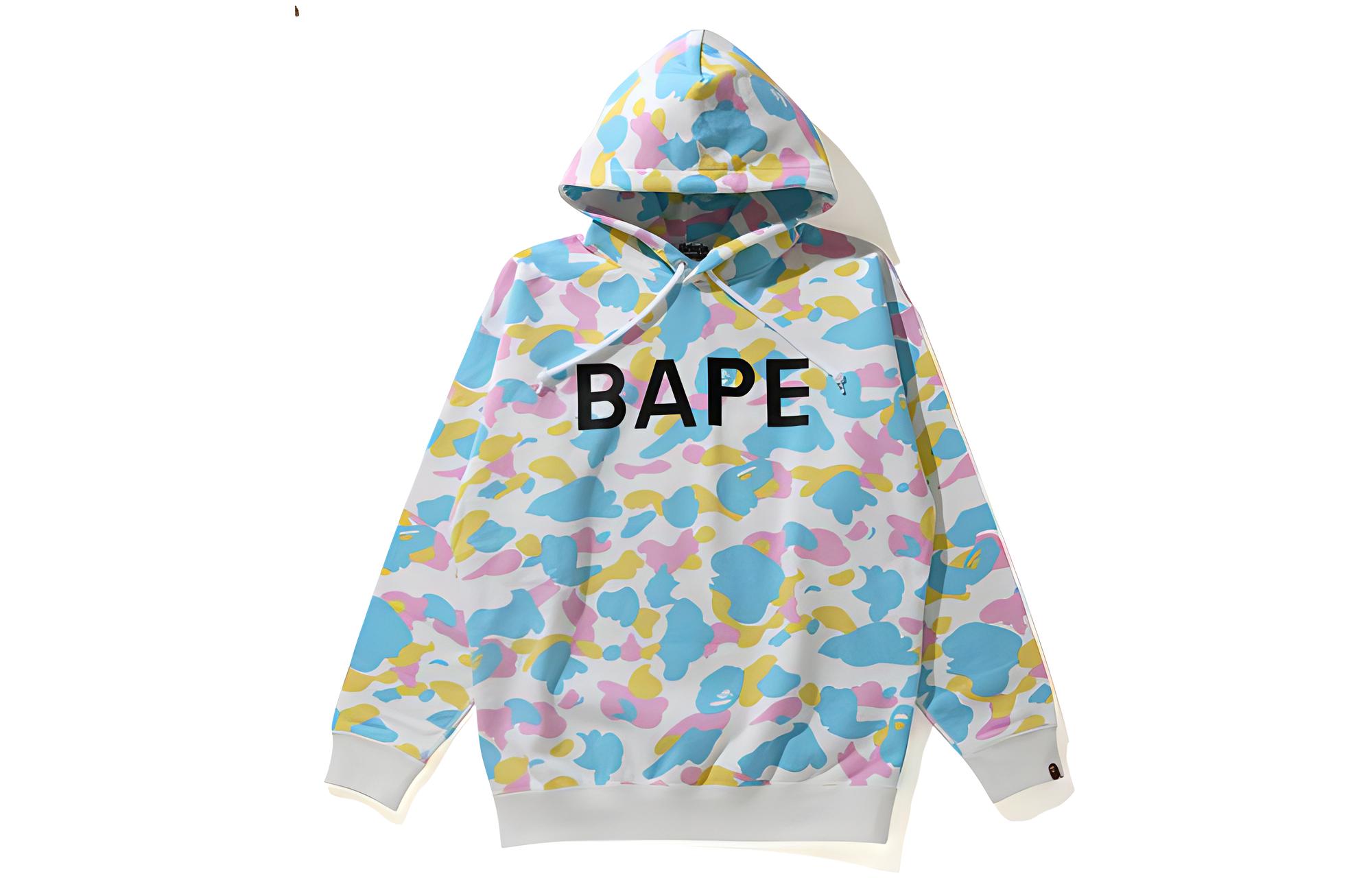 (Women) A BATHING APE Bape Camo Letter Print Hoodie  Full Over Patterned 0ZXSWW214505G