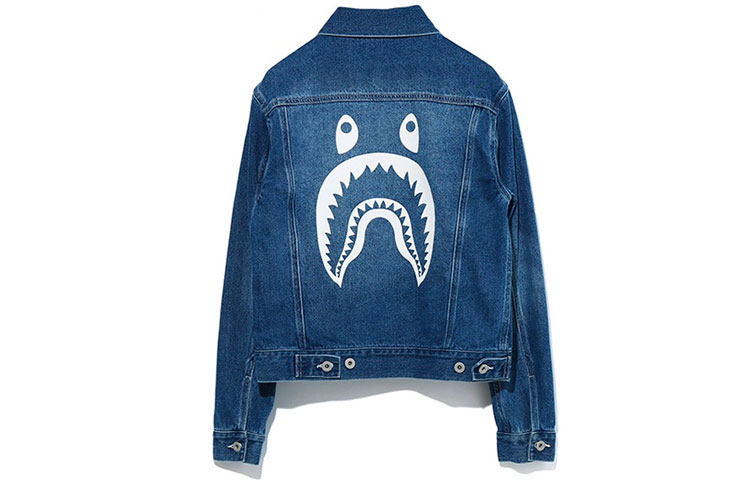 (Women) A BATHING APE Bape Letter Print Denim Jacket Long Sleeve Women’s Blue. 0ZXJKW120240E 圖 2