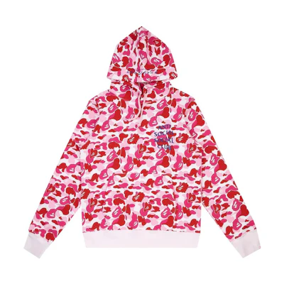 (Women) A BATHING APE BAPE Pink Camo Logo Printed Pullover Hoodie Women’s. 1G23-114-913