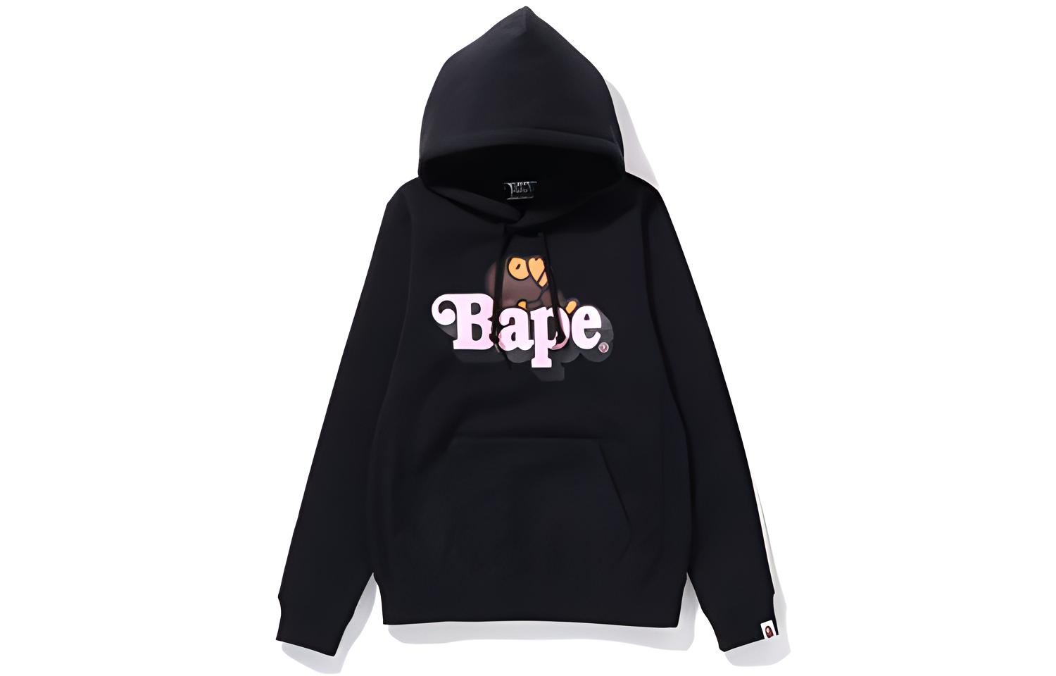 (Women) A BATHING APE BAPE Women’s Crewneck Sweatshirt Flat Ape Letter Print. 2I30-214-006