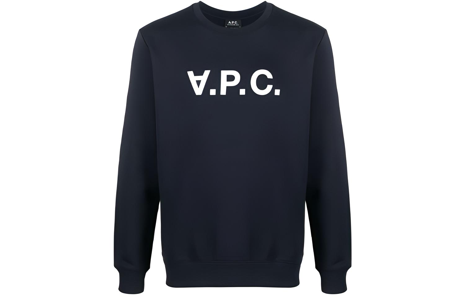 (Women) A.P.C. Blue Logo Crewneck Pullover Sweatshirt COECQF27644-IAK