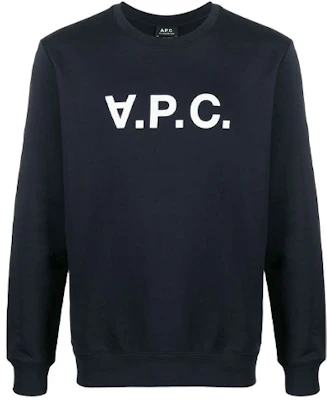 (W) A.P.C. Blue Logo Crewneck Pullover Sweatshirt COECQF27644-IAK Order (W) A.P.C. Blue Logo Crewneck Pullover Sweatshirt COECQF27644-IAK