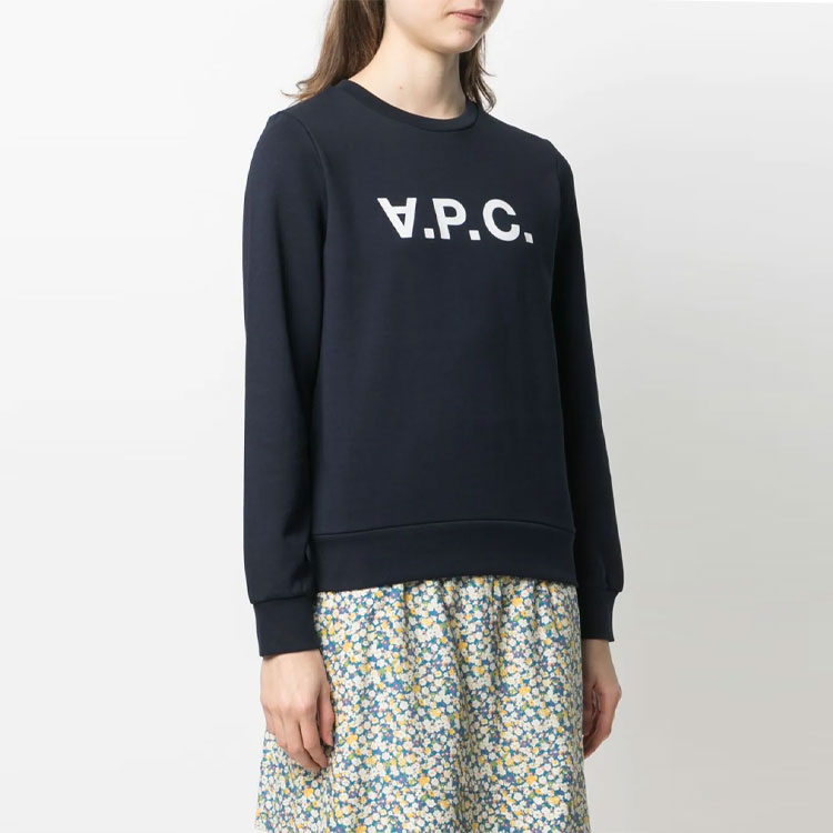 (Women) A.P.C. Blue Logo Crewneck Pullover Sweatshirt COECQF27644-IAK 圖 4