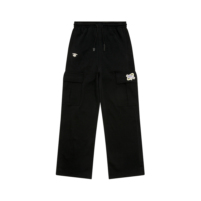 Order (W) 아페 블랙 컴포트 스트레이트핏 캐주얼 바지. AAPPTWB652XXN