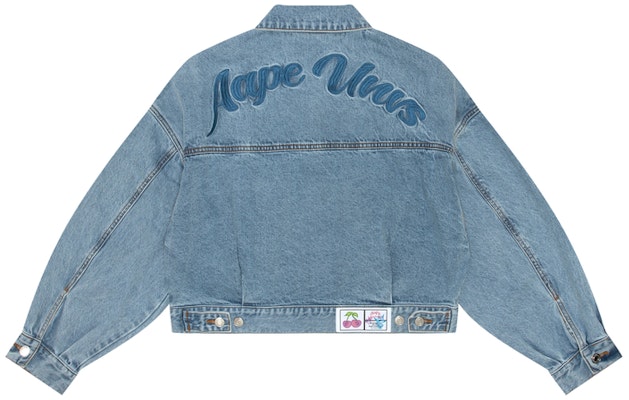 (W) AAPE 블루 빈티지 워싱 자수 숏 데님 자켓. AAPLJW7649XAM Lookbook (W) AAPE 블루 빈티지 워싱 자수 숏 데님 자켓. AAPLJW7649XAM