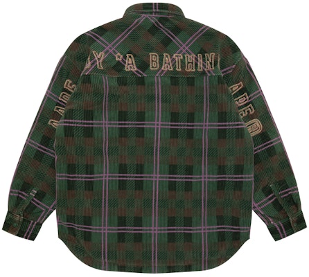 (W) 에이프 그린 체크 자켓 레터 자수. AAPJKW7699XXN Lookbook (W) 에이프 그린 체크 자켓 레터 자수. AAPJKW7699XXN