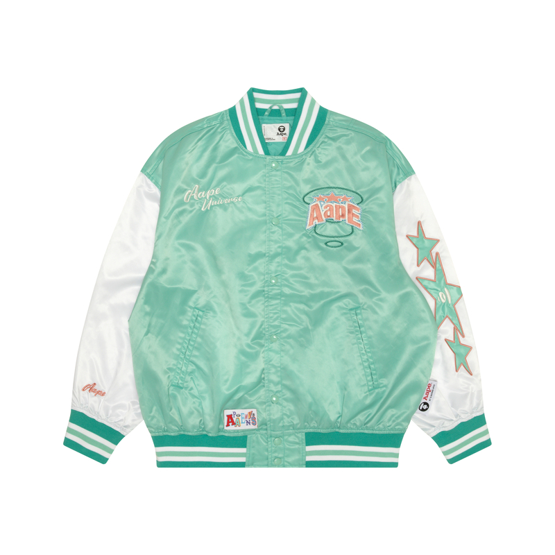 (Women) Aape  Loose Fit Star Ape Embroidered Jacket Mint Green AAPLJW7648XAM
