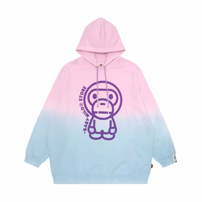 (Women) Aape Pink Gradient Hoodie with Cartoon Graphic Design. 0MXSWW3031XXL