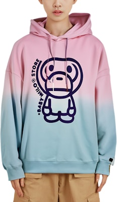 (W) 에이프 핑크 그라데이션 후드티 카툰 그래픽 디자인. 0MXSWW3031XXL Sizing (W) 에이프 핑크 그라데이션 후드티 카툰 그래픽 디자인. 0MXSWW3031XXL