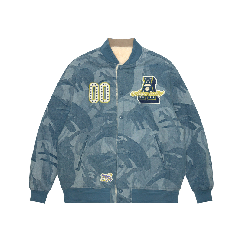 (Women) Aape  Reversible Blue Jacket - Stylish, Warm, and Trendy. AAPJKW7690XAN