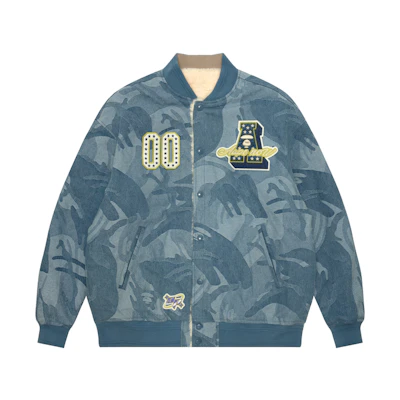 (Women) Aape Reversible Blue Jacket - Stylish, Warm, and Trendy. AAPJKW7690XAN