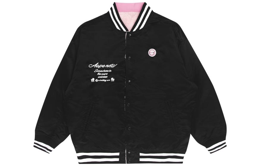 Order (W) AAPE 리버서블 양털 자켓 레터 자수. AAPJKW7484XXH