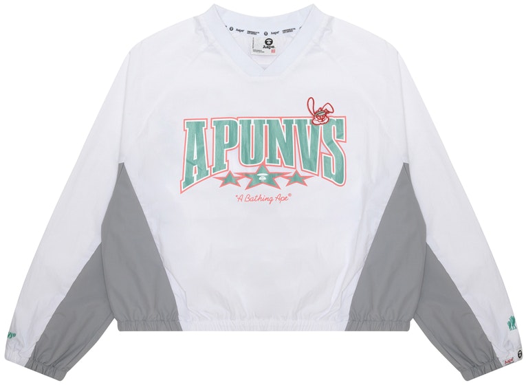 women-aape-white-v-neck-pullover-sweatshirt-with-rabbit-graphic-print-aaptpw-8491-xxm