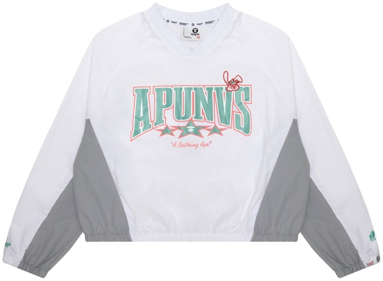 (W) AAPE 화이트 브이넥 토끼 그래픽 프린트 풀오버 스웻셔츠. AAPTPW8491XXM Buy (W) AAPE 화이트 브이넥 토끼 그래픽 프린트 풀오버 스웻셔츠. AAPTPW8491XXM