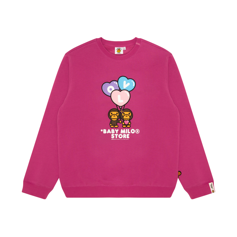 Order (Women) AAPE Cartoon Graphic Crewneck Pullover Sweatshirt Casual Style 0MXSWW3035XXN