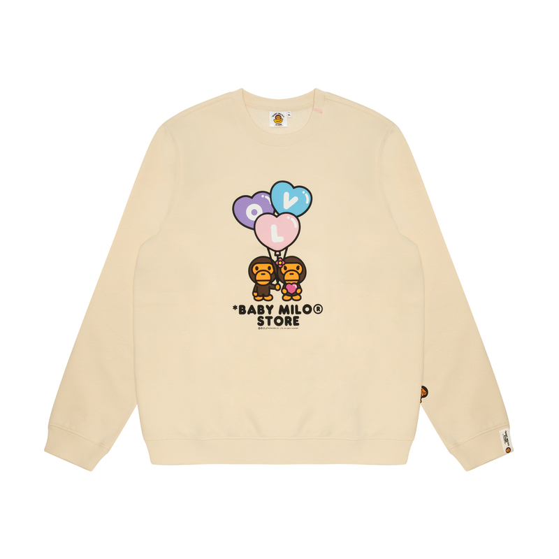 Shop (Women) AAPE Cartoon Graphic Crewneck Pullover Sweatshirt Casual Style 0MXSWW3035XXN