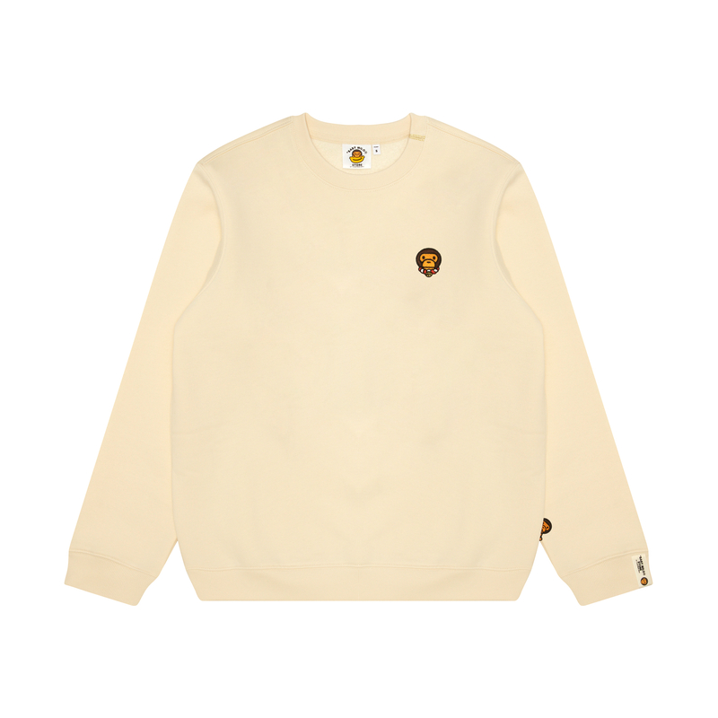 (Women) AAPE Cartoon Monkey Embroidered Casual Crewneck Sweatshirt 0MXSWW3036XXN