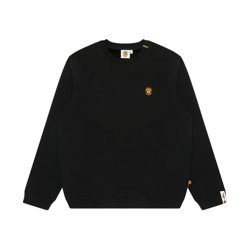 Shop (Women) AAPE Cartoon Monkey Embroidered Casual Crewneck Sweatshirt 0MXSWW3036XXN