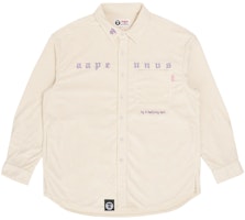 (Women) Aape FW22 Loose-Fit Long-Sleeve Shirt with Suede Letters & Ape Face Embroidery AAPSTW8429XXJ (Women) Aape FW22 Loose-Fit Long-Sleeve Shirt with Suede Letters & Ape Face Embroidery AAPSTW8429XXJ