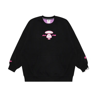 (Women) Aape FW22 Star Print Ape Logo Fleece Crewneck Sweatshirt. AAPSWW3920XXJ
