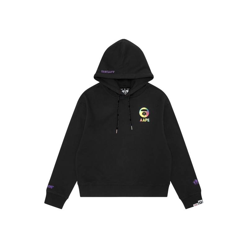 (Women) Aape FW23  Hoodie with Ape Face Graphic and Lettering. AAPSWWA338XXL