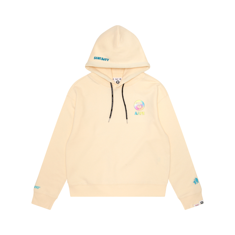 Shop (W) Aape FW23 후드티 Ape 얼굴 그래픽과 레터링 디자인. AAPSWWA338XXL