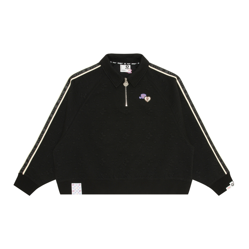 Order (W) 아페 하트 원숭이 자수 루즈핏 캐주얼 스웨트셔츠. AAPSWWB392XXN