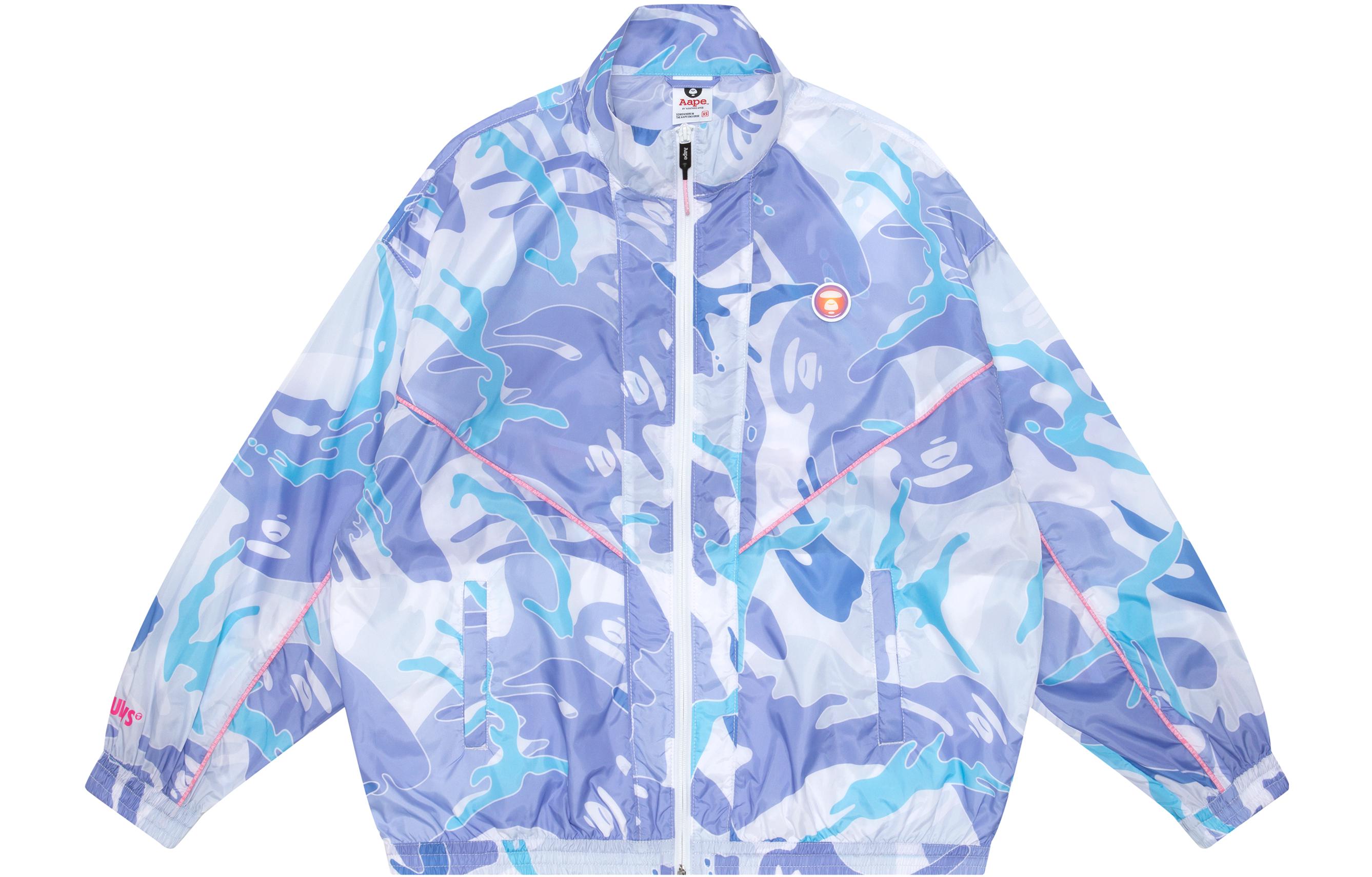 (Women) Aape SS22  Camo Zip Windbreaker with Ape Badge Design. AAPLJW7507XXI