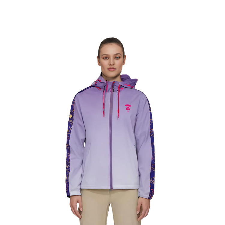 Details for (W) 아페 SS22 그라데이션 로고 프린트 드로스트링 후디 재킷. AAPLJW7508XAI