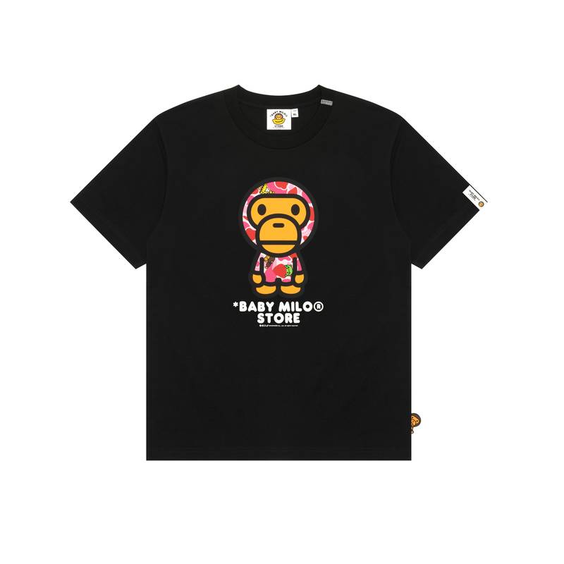(Women) AAPE SS26 Baby Milo Cartoon Graphic Print Short Sleeve T-Shirt 0MXTEW0450XXQ
