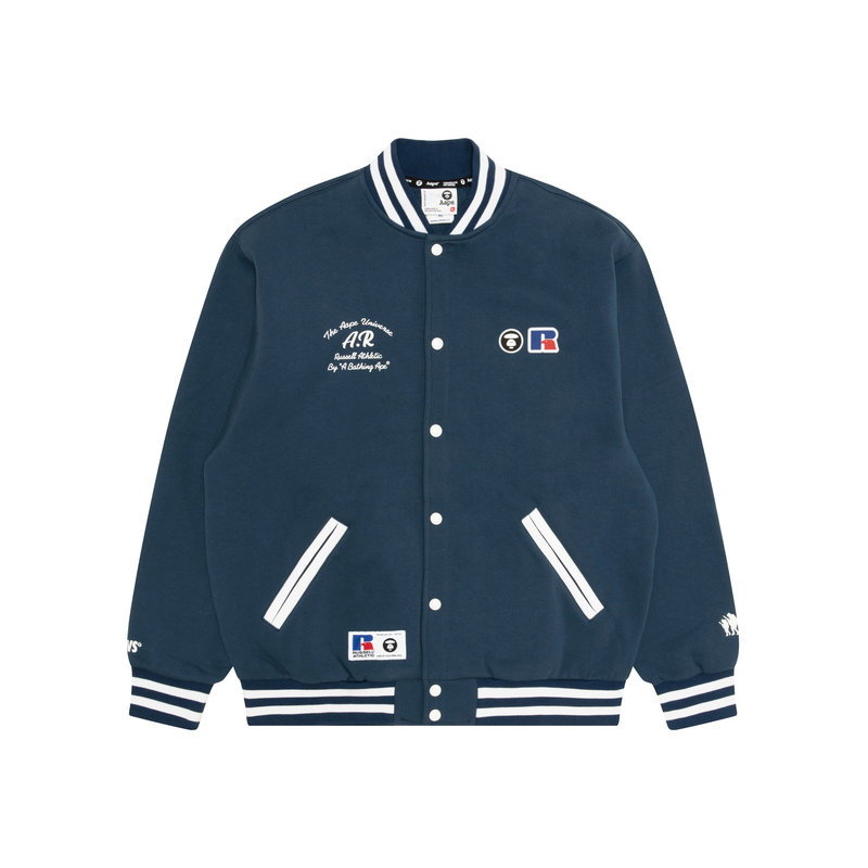 AAPE x RUSSELL Collaboration Baseball Jacket Hoodie Men AAPSWM9780XXP