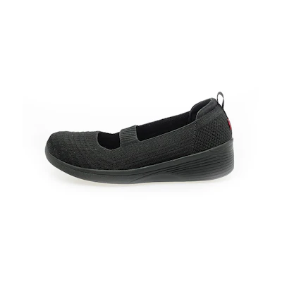 (W) ABC Select Knit Wedge 5 Sneakers Black Noodles