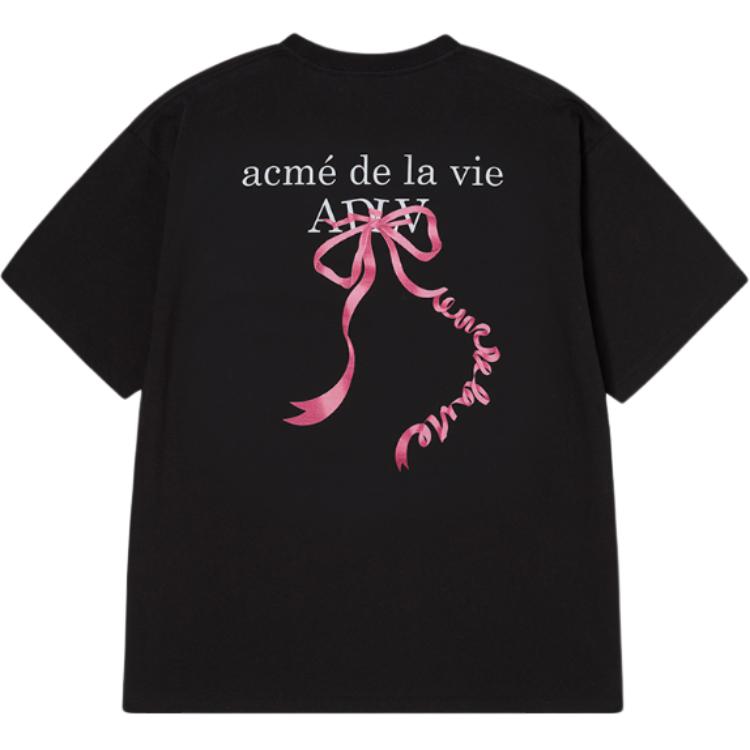 (Women) Acmé De La Vie ACME DE LA VIE ADLV Comfy Solid Letter Soft Regular Fit T-Shirt 25SS-TP-SS-EX-RIW-BLK