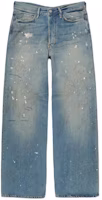 (Women) Acne Studios 1981F Distressed Graffiti Washed Loose Jeans Light Blue. A00427-228 (Women) Acne Studios 1981F Distressed Graffiti Washed Loose Jeans Light Blue. A00427-228