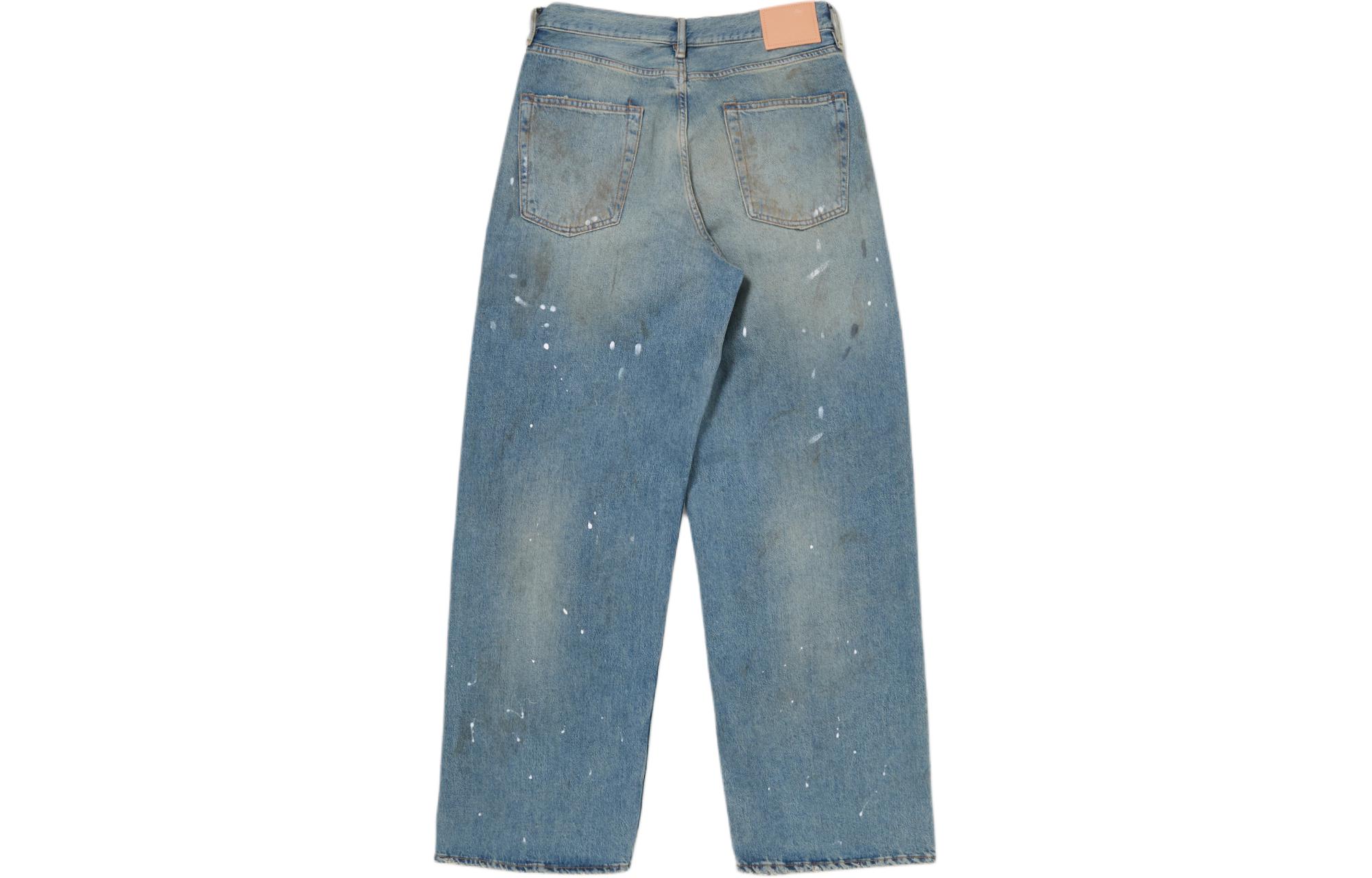 Lookbook (W) 아크네 스튜디오 1981F 디스트레스 그래피티 워시드 루즈진 라이트 블루. A00427-228