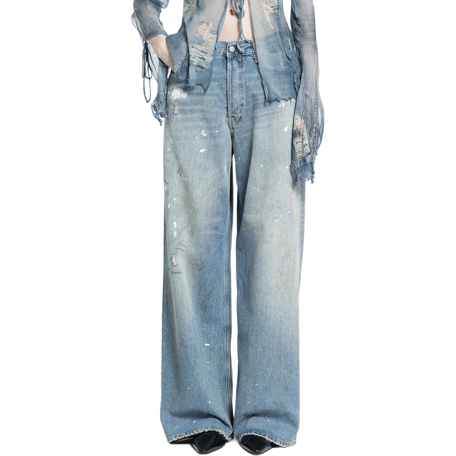 Shop (W) 아크네 스튜디오 1981F 디스트레스 그래피티 워시드 루즈진 라이트 블루. A00427-228