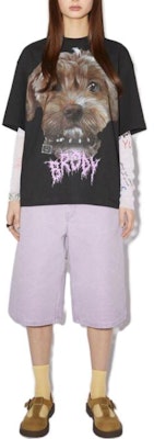 (W) 아크네 스튜디오 블랙 애니멀 프린트 그래픽 크루넥 티셔츠. CL0215-BM0 Lookbook (W) 아크네 스튜디오 블랙 애니멀 프린트 그래픽 크루넥 티셔츠. CL0215-BM0