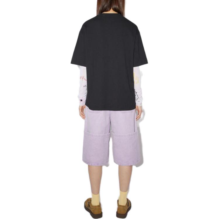 Shop (Women) Acne Studios  Black Animal Print Graphic Crewneck T-Shirt. CL0215-BM0