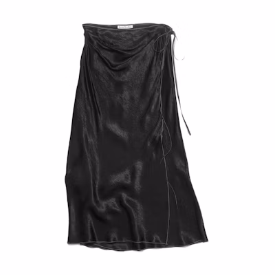 (Women) Acne Studios Black Loose Solid Color Casual Long Skirt. AF0367900