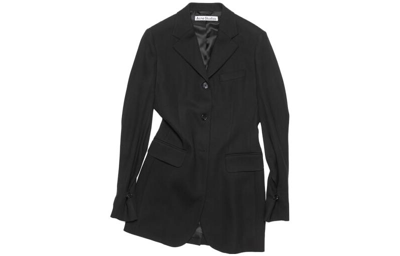 (Women) Acne Studios  Black Nordic Single-Breasted Blazer with Chest Pocket. AH0273-900