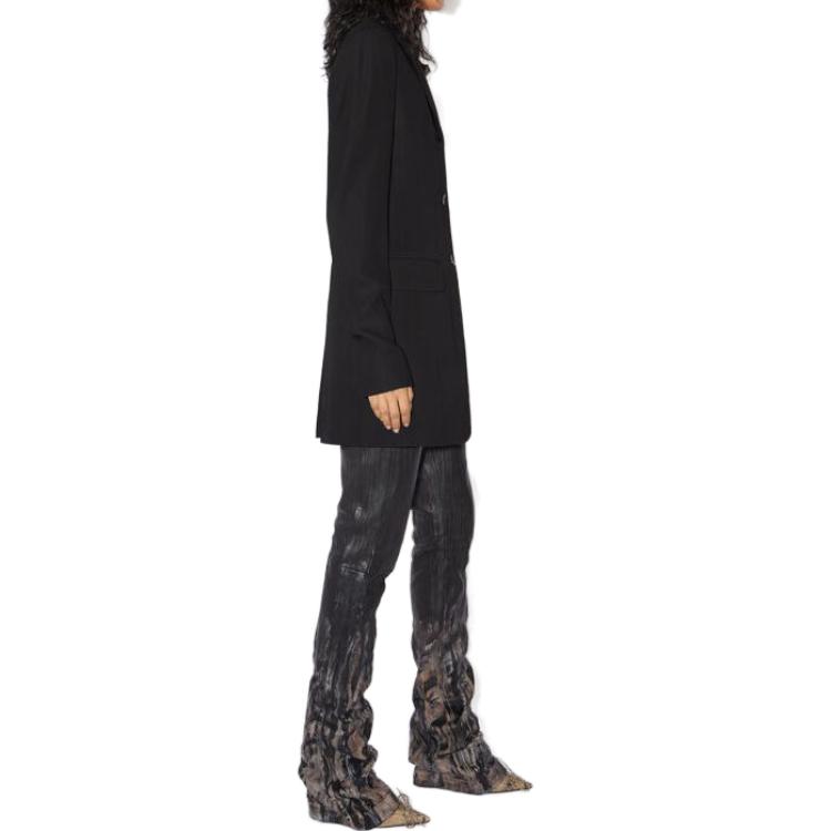 Purchase (W) 아크네 스튜디오 블랙 노르딕 싱글 브레스티드 블레이저 체스트 포켓. AH0273-900