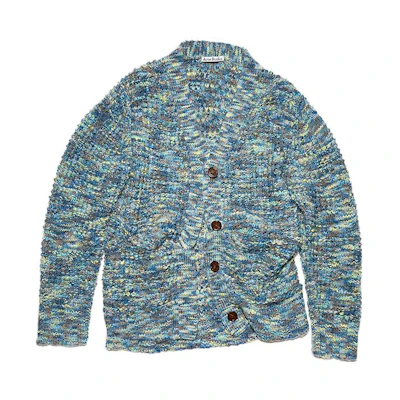 (Women) Acne Studios Blue Button-Up V-Neck Knit Cardigan. A60369-ALD