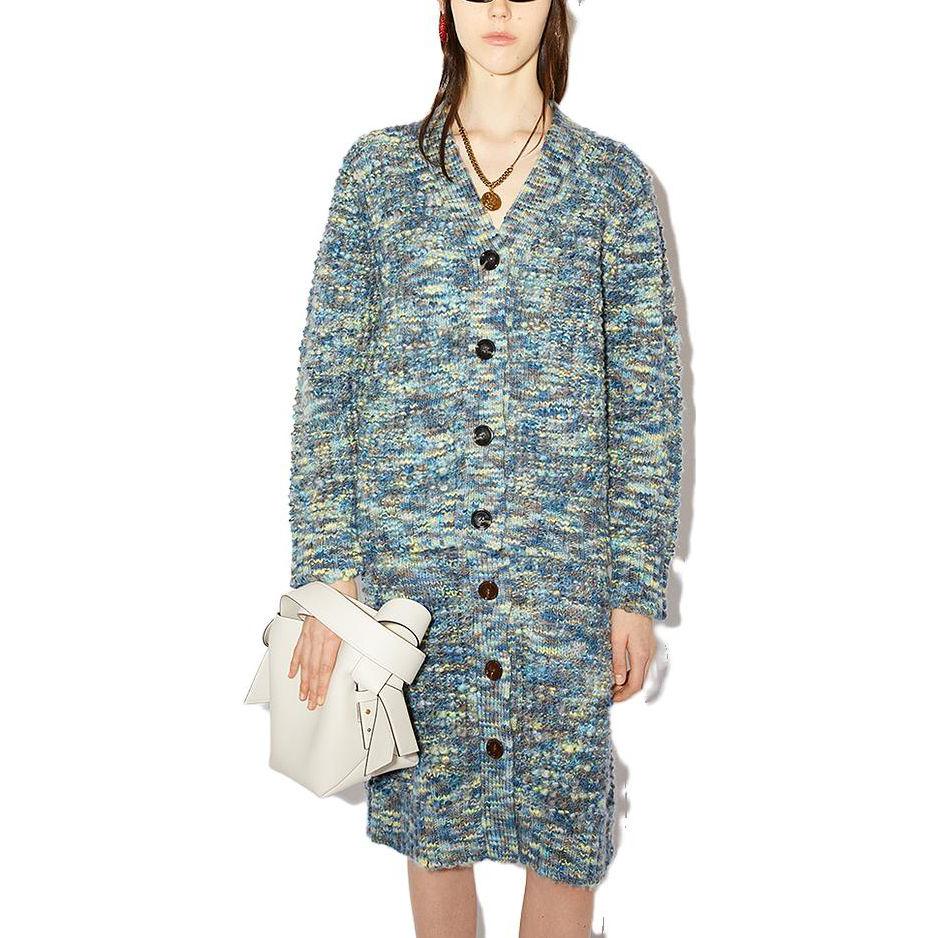 Lookbook (W) Acne Studios Cárdigan Punto Azul con Botones y Escote en V. A60369-ALD