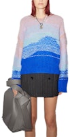 (Women) Acne Studios Blue Gradient Striped Mohair Knit Sweater A60350-ALD (Women) Acne Studios Blue Gradient Striped Mohair Knit Sweater A60350-ALD